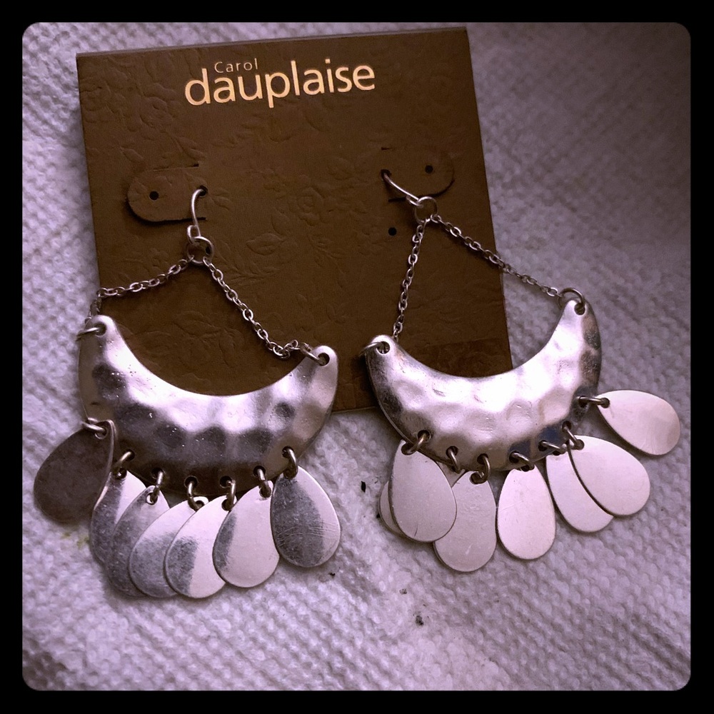 Sterling silver hammered earrings